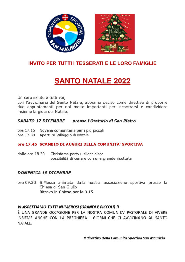 Invito Natale 2022 » comunitasportivasanmaurizio Invito Natale 2022